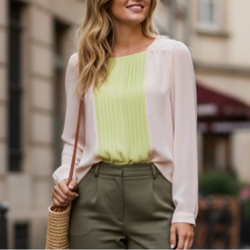 Zara blouse with pleated front